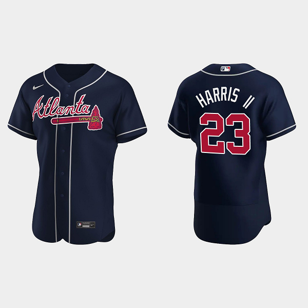 Men's Atlanta Braves #23 Michael Harris II Flex Base Alternate MLB Jersey - Navy