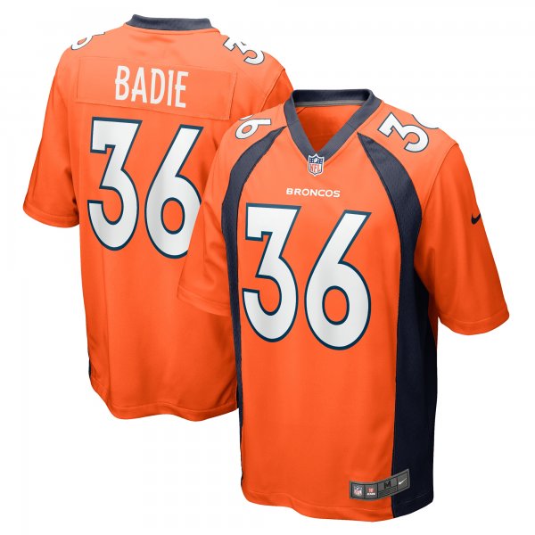 Men's Denver Broncos Tyler Badie Nike  Orange Team Game Jersey