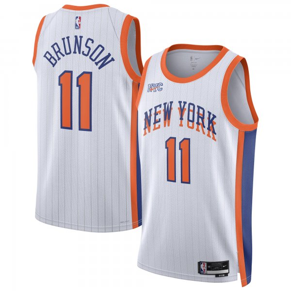 Jalen Brunson #11 New York Knicks Nike Unisex 2024/25 Swingman City Edition White Player Jersey