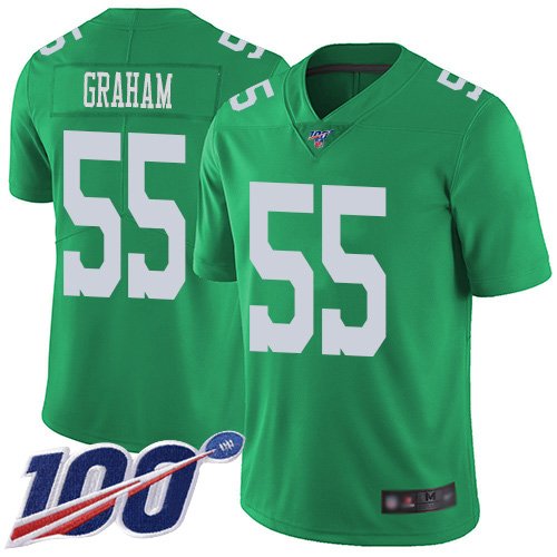 Philadelphia Eagles #55 Brandon Graham Green Youth Stitched NFL Limited Rush 100th Season Jersey