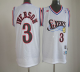 Men's Philadelphia 76ers #3 Allen Iverson White Throwback Stitched NBA Jersey