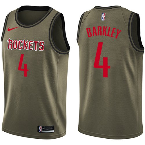 Men's Nike Houston Rockets #4 Charles Barkley Green Salute to Service Swingman NBA Jersey