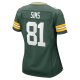 Women's Green Bay Packers Ben Sims Nike  Green Team Game Jersey