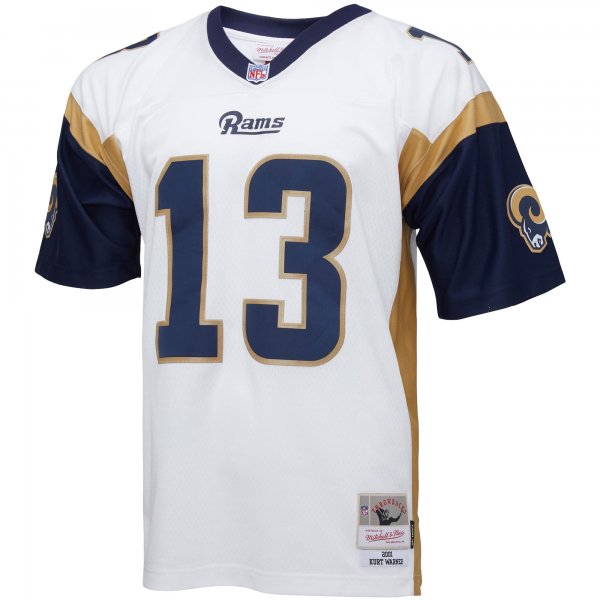 Men's Los Angeles Rams Kurt Warner Mitchell & Ness White Big & Tall 2001 Retired Player Replica Jersey