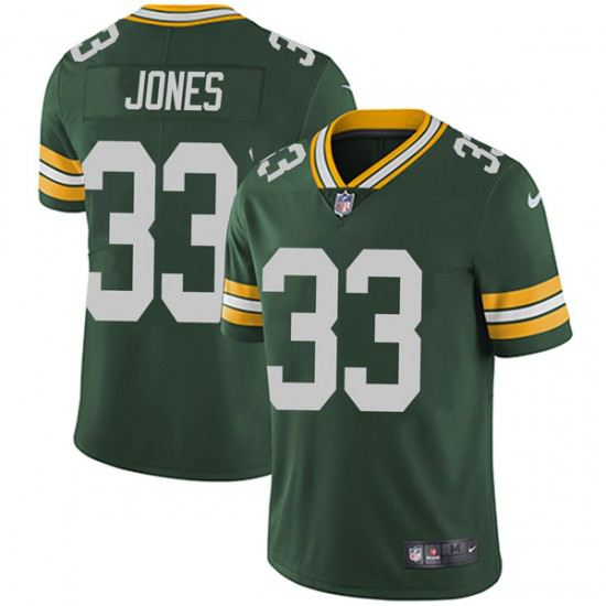 Men's Nike Green Bay Packers #33 Aaron Jones Limited Green Team Color Vapor Untouchable Jersey