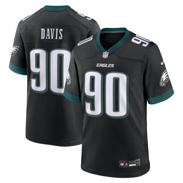 Men's Philadelphia Eagles Jordan Davis Nike Black Alternate Game Jersey