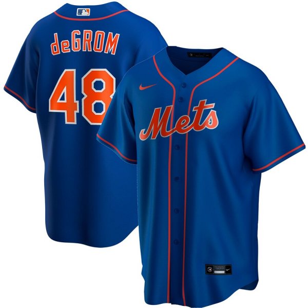 Men's Nike New York Mets #48 Jacob deGrom Royal Alternate 2020 MLB Jersey