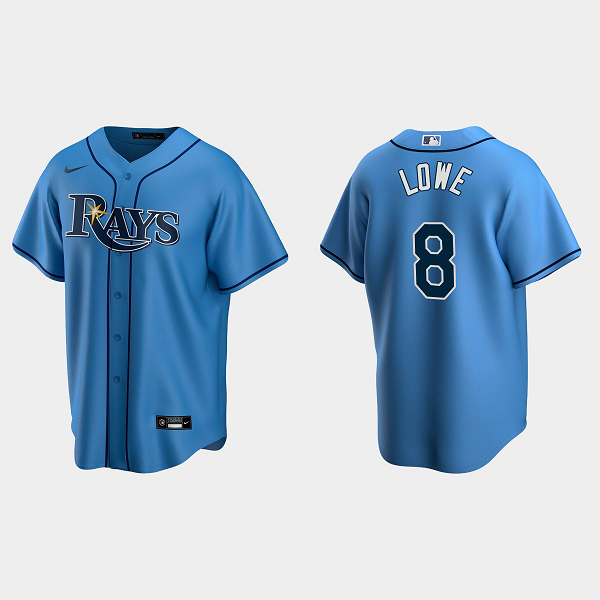 Men's Tampa Bay Rays #8 Brandon Lowe Alternate Light Blue MLB Jersey