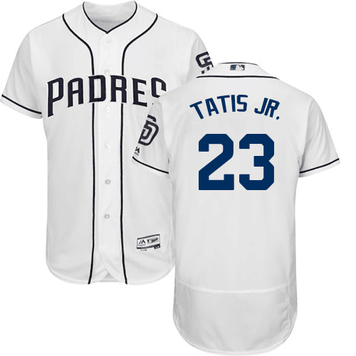 Men's San Diego Padres #23 Fernando Tatis JR. White Flex Base Collection Stitched MLB Jersey