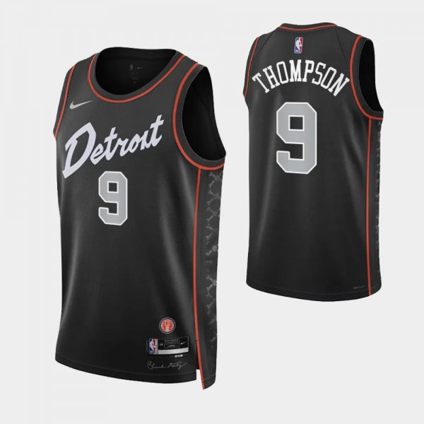 2023-24 City Edition Detroit Pistons #9 Ausar Thompson Black Swingman Jersey