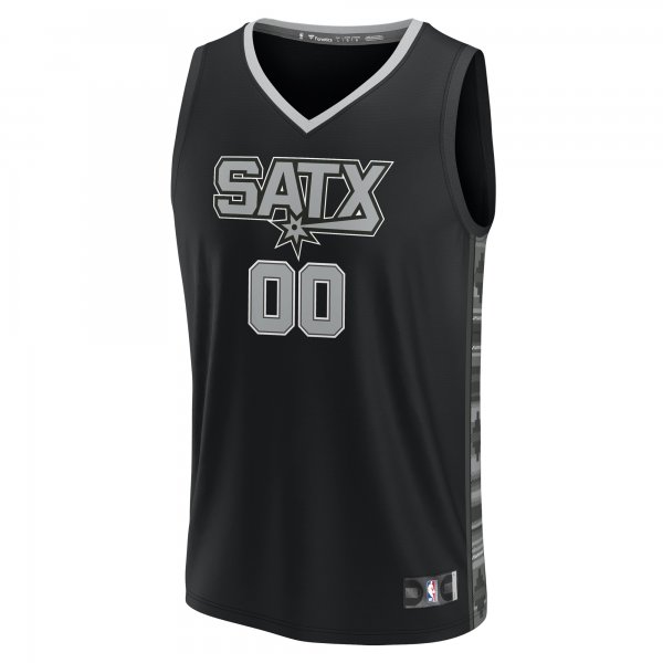 Youth San Antonio Spurs  Fanatics Black Fast Break Replica Custom Jersey - Statement Edition