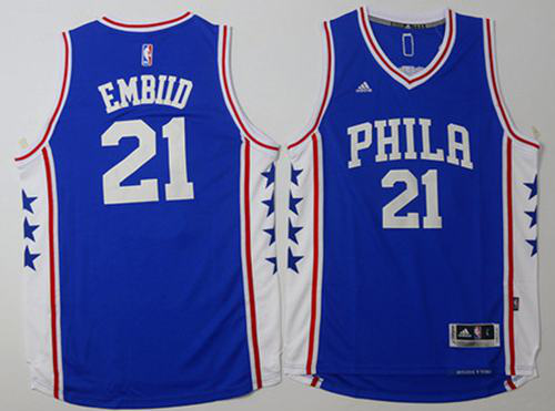 Men's Revolution 30 Philadelphia 76ers #21 Joel Embiid Blue Stitched NBA Jersey