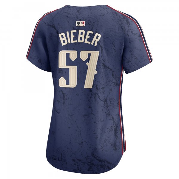 Women's Cleveland Guardians Shane Bieber Nike Navy 2024 City Connect Limited Jersey