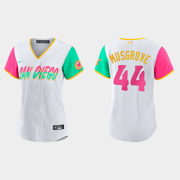 Women's San Diego Padres #44 Joe Musgrove White 2022 City Connect MLB Jersey