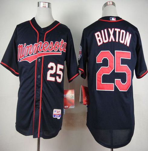 Minnesota Twins #25 Byron Buxton Navy Blue Alternate Road Cool Base Stitched MLB Jersey