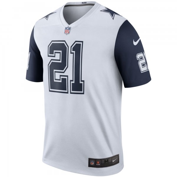 Men's Dallas Cowboys Ezekiel Elliott Nike White Color Rush Legend Player Jersey