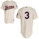 Men's Mitchell And Ness Minnesota Twins #3 Harmon Killebrew Cream Black Strip Stitched MLB Jersey