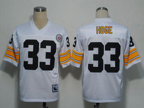 Mitchell and Ness Pittsburgh Steelers #33 Merril Hoge White Stitched NFL Jersey