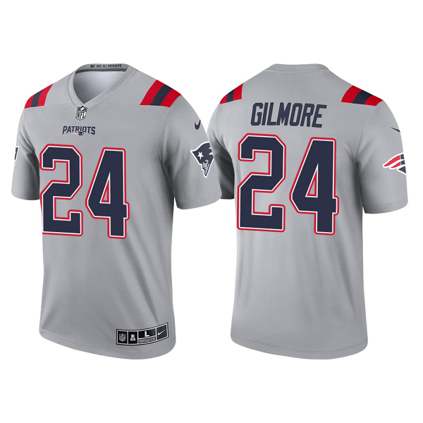 Men's New England Patriots #24 Stephon Gilmore Gray 2021 Limited NFL Jersey