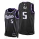 Men's Sacramento Kings #5 De'Aaron Fox 2021-22 NBA 75th Season Diamond City Edition Black Jersey