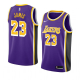 Men's Nike Los Angeles Lakers #23 LeBron James Nike Purple 2018/19 Swingman Statement NBA Jersey