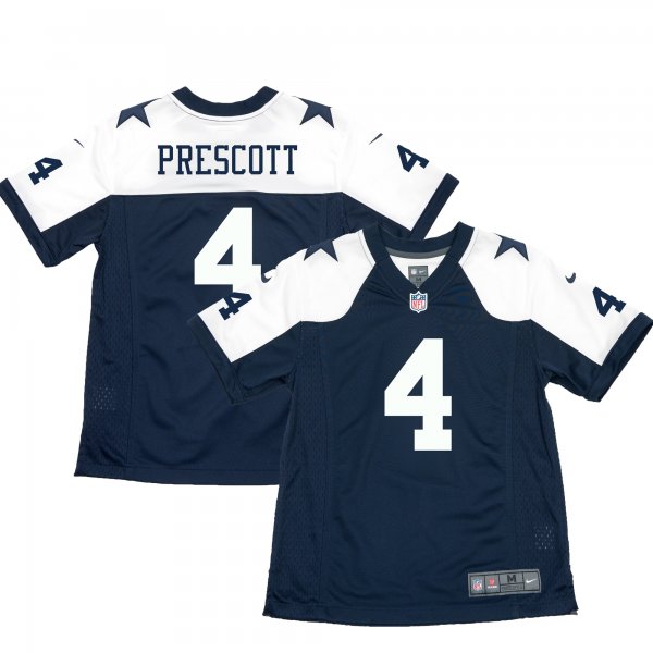 Youth Dallas Cowboys Dak Prescott Nike Navy Throwback Game Jersey