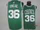 Men's Boston Celtics #36 Shaquille O'Neal Stitched Green (White No.) NBA Jersey