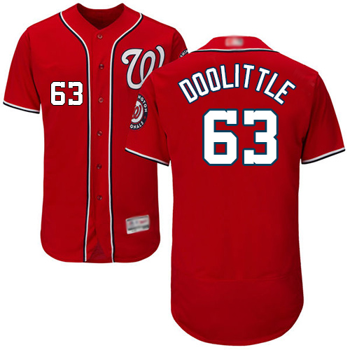 Washington Nationals #63 Sean Doolittle Red Flexbase Collection Stitched MLB Jersey