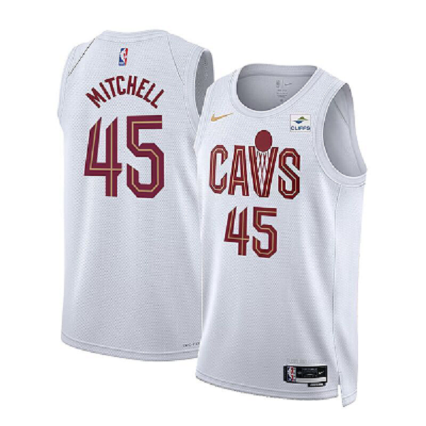 Men's Cleveland Cavaliers #45 Donovan Mitchell 2022-23 NBA Association Swingman White Jersey