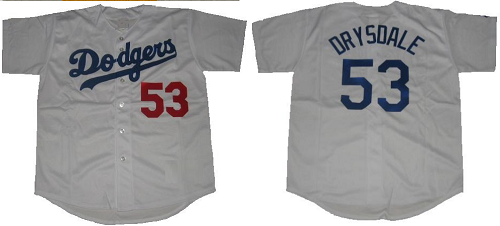 Men's Los Angeles Dodgers #53 Don Drysdale 1965 Majestic Cool Base Grey Stitched MLB Jersey