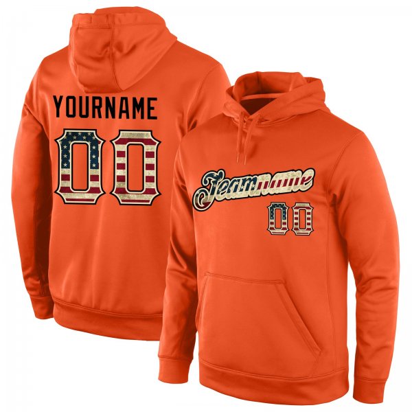 Men's Custom Stitched Orange Vintage USA Flag-Cream Sports Pullover Sweatshirt Hoodie