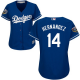 Women's Los Angeles Dodgers #14 Enrique Hernandez Royal Blue Alternate Majestic 2018 World Series Cool Base MLB Jersey