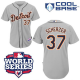 Detroit Tigers #37 Max Scherzer Grey Cool Base w/2012 World Series Patch Stitched MLB Jersey