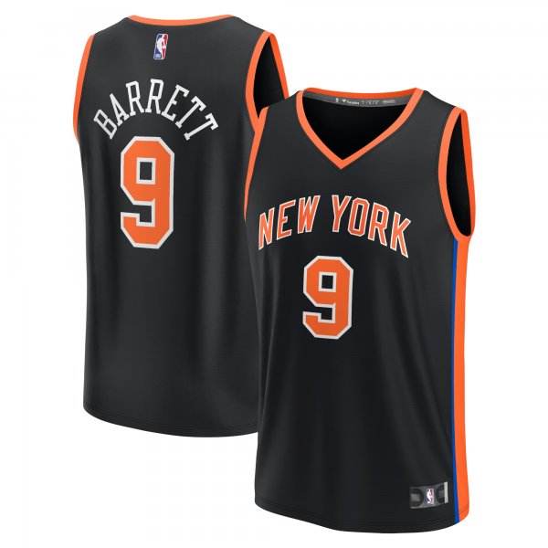 Men's New York Knicks RJ Barrett Fanatics Black Fastbreak Jersey - City Edition