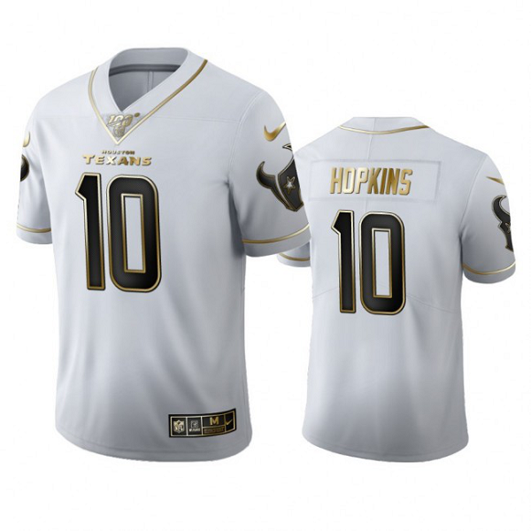 Houston Texans #10 DeAndre Men's Nike White Golden Edition Vapor Limited NFL 100 Jersey