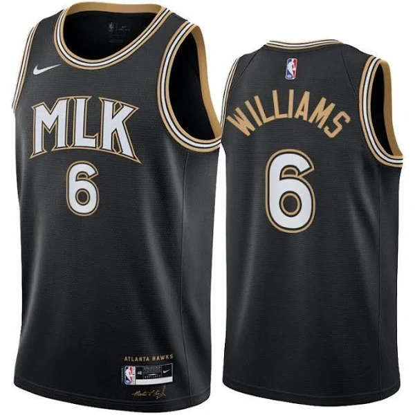 Men's Nike Atlanta Hawks Lou Williams #6 2021 Swingman City Edition Black NBA Jersey