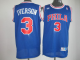 Men's Throwback Philadelphia 76ers #3 Allen Iverson Stitched Blue NBA Jersey