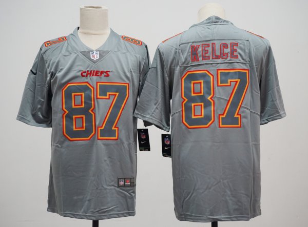 Men's #87 Travis Kelce Kansas City Chiefs Nike Atmosphere Fashion Limited Jersey Gray