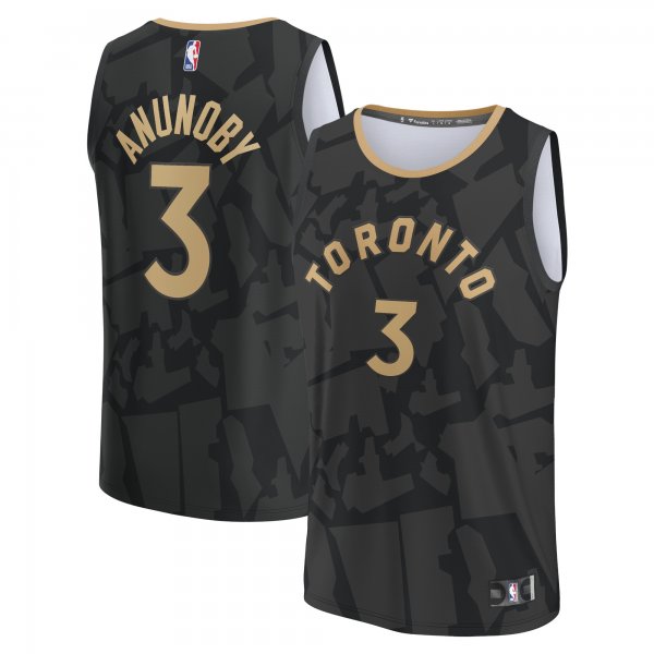 Men's Toronto Raptors OG Anunoby Fanatics Black Fastbreak Jersey - City Edition