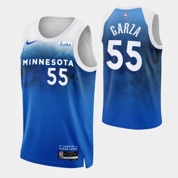 2023-24 City Edition Minnesota Timberwolves #55 Luka Garza Blue Swingman Jersey