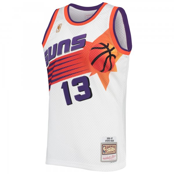 Men's Phoenix Suns Steve Nash Mitchell & Ness White 2001/02 Hardwood Classics Swingman Jersey