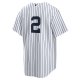 Men's New York Yankees Derek Jeter Nike White/Navy Replica Jersey