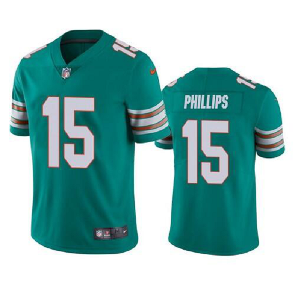 Men's Nike Miami Dolphins #15 Jaelan Phillips Blue 2021 NFL Draft First Round Pick Alternate Jersey