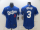 Men's Los Angeles Dodgers #3 Chris Taylor Blue Stitched MLB Flex Base Nike Jersey