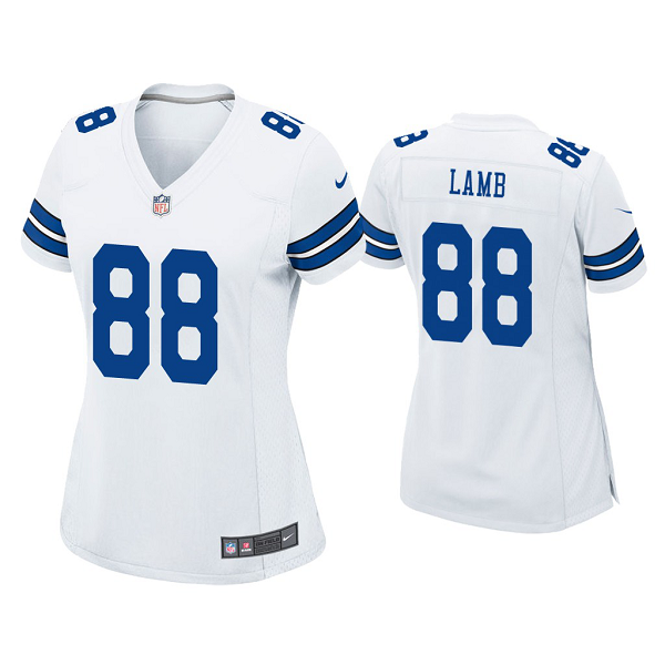 Women's #88 CeeDee Lamb Dallas Cowboys White 2020 NFL Draft Game Jersey