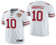 Men's San Francisco 49ers #10 Jimmy Garoppolo White 75th Anniversary Patch 2021 Vapor Untouchable Stitched Nike Limited Jersey