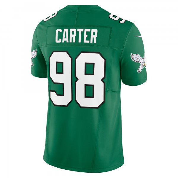 Men's Philadelphia Eagles Jalen Carter Nike Kelly Green Alternate Vapor F.U.S.E. Limited Jersey