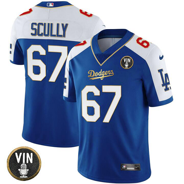 Youth Los Angeles Dodgers #67 Vin Scully 2023 Vapor Royal Gold Jersey