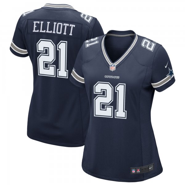 Women's Dallas Cowboys Ezekiel Elliott Nike Navy Game Team Jersey