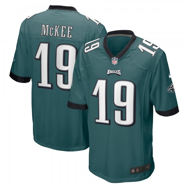 Men's Philadelphia Eagles Tanner McKee Nike Midnight Green Team Game Jersey